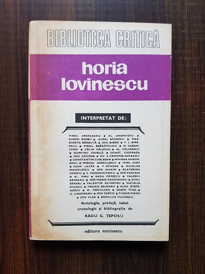 Radu G. Teposu – Horia Lovinescu