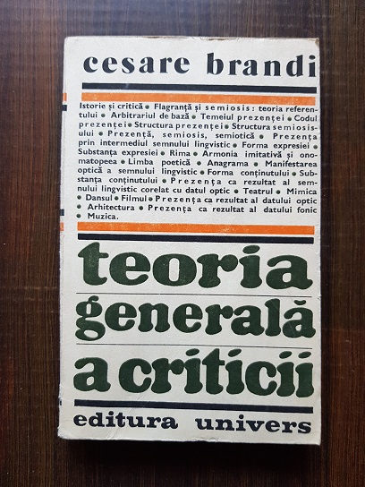 Cesare Brandi – Teoria generala a criticii