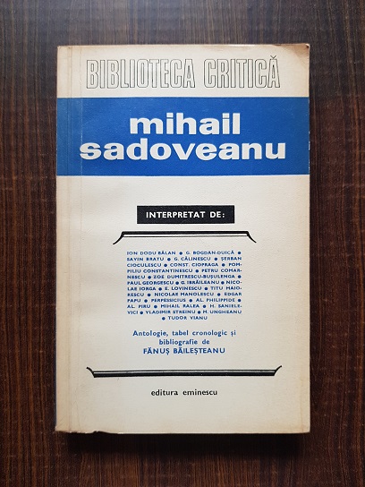 Mihail Sadoveanu. Biblioteca critica