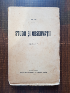 I. Botez - Studii si observatii