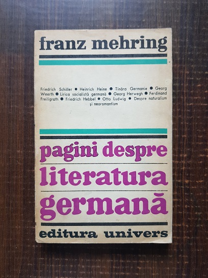 Franz Mehring – Pagini despre literatura germana