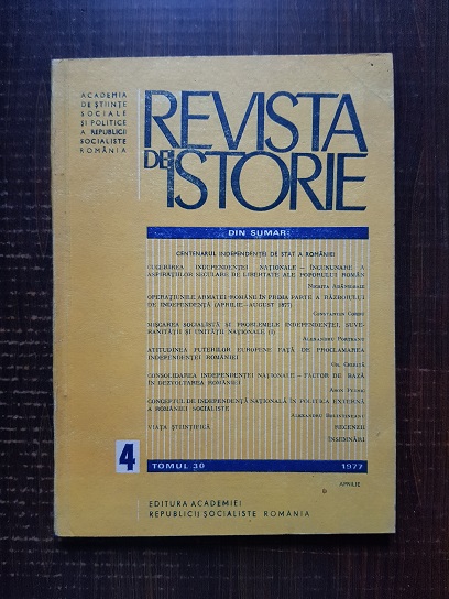 Revista de istorie, tomul 30, nr. 4, aprilie 1977