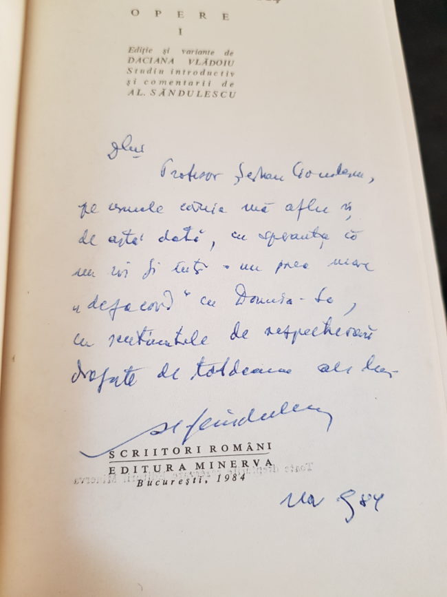 Calistrat Hogas - Opere volumul I  (1984, cu autograful si dedicatia lui Al. Sandulescu) - imagine 2