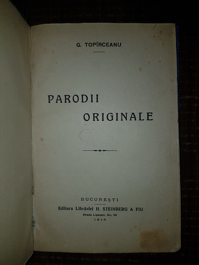 George Toparceanu - Parodii originale (1916, prima editie) - imagine 2