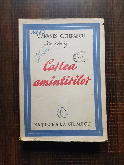 V. V. Hanes – Cartea amintirilor. Antologie (1944)