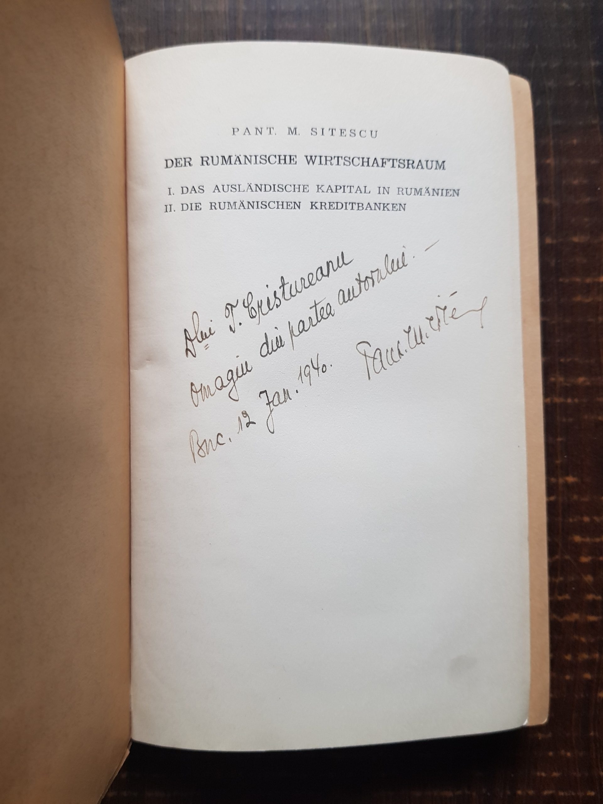 Pant. M. Sitescu - Der rumänische wirtschaftsraum/ Spatiul economic romanesc (cu autograful autorului) - imagine 2