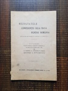 George G. Mironescu - Rezultatele conferintei de la Haga pentru Romania. Problema reparatiilor germane si orientale (1930)