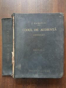 C. Hamangiu - Codul de Audienta adnotat (1938, editia a IV-a)