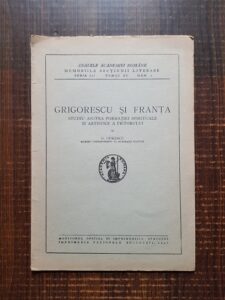 G. Oprescu - Grigorescu si Franta. Studiu asupra formatiei spirituale si artistice a pictorului (1946)