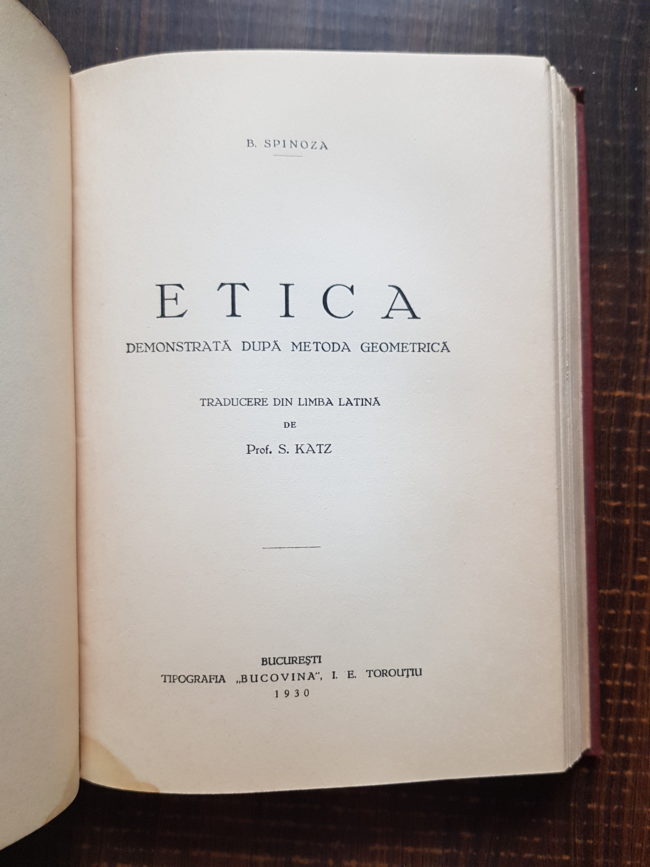 I. Brucar - Filozofia lui Spinoza / B. Spinoza - Etica demonstrata dupa metoda geometrica (1930, 2 carti colegate) - imagine 3