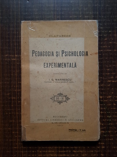 Edouard Claparede – Pedagogia si psichologia experimentala (1919)