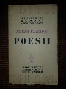 Elena Farago - Poesii 1906-1936 (1937, exemplarul 1179)