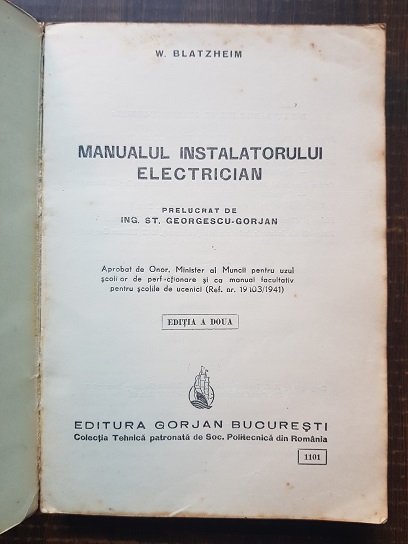 St. Georgescu Gorjan - Manualul instalatorului electrician (1942) - imagine 2
