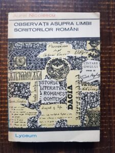 Aurel Nicolescu - Observatii asupra limbii scriitorilor romani