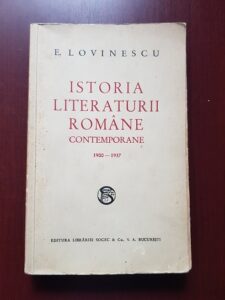 Eugen Lovinescu - Istoria literaturii romane contemporane 1900-1937 (1937)
