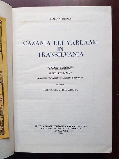 Florian Dudas - Cazania lui Varlaam in Transilvania (1983) - imagine 2