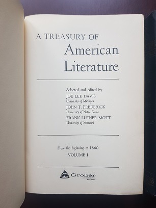 Joe Lee Davis, John T. Frederick, Frank Luther Mott - A treasure of American Literature 2 volume - imagine 2