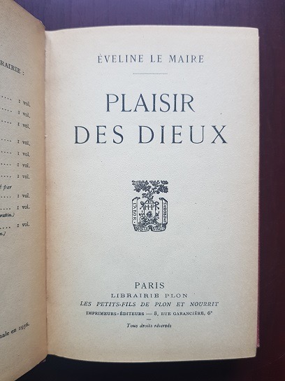 Eveline Le Marie - Plaisir des dieux (1936) - imagine 2