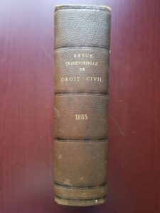 Albert Wahl, Henri Capitant - Revue trimestrielle de Droit Civil. Tome trente-quatrieme. Annee 1935