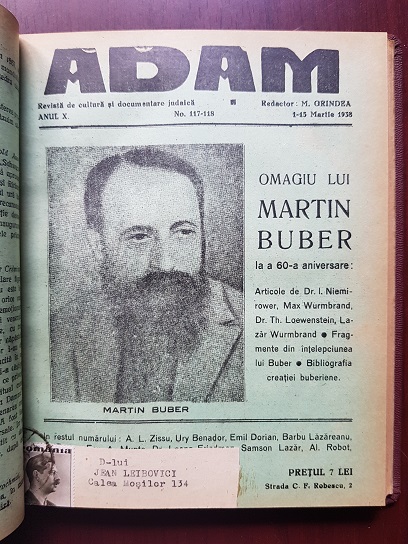 Revista Adam. 1 Ianuarie 1938 - 1-15 Decembrie 1938 (fondator I. Ludo, 12 numere colegate) - imagine 6