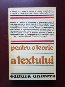 R. Barthes - Pentru o teorie a textului