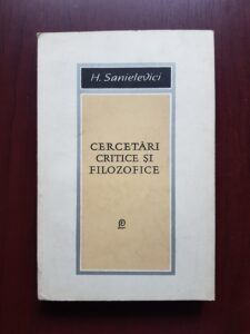 H. Sanielevici - Cercetari critice si filozofice