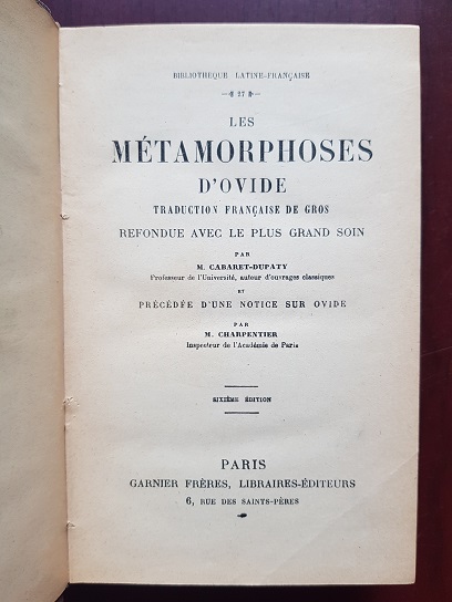 M. Cabaret Dupaty - Les Metamorphoses D'Ovide (1906) - imagine 2