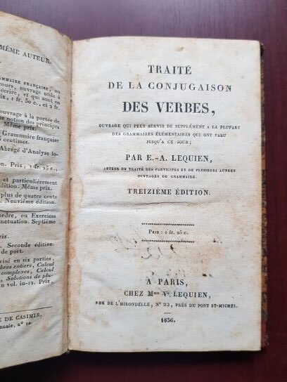 E.-A. Lequien - Traite de la conjugaison des verbes (1836) - imagine 2