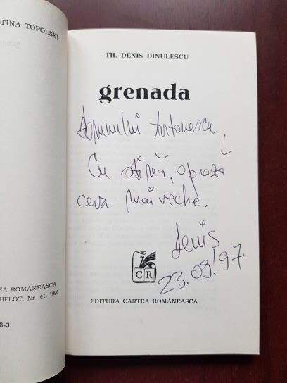 Theodor Denis Dinulescu - Grenada (1996, cu autograful si dedicatia autorului) - imagine 2