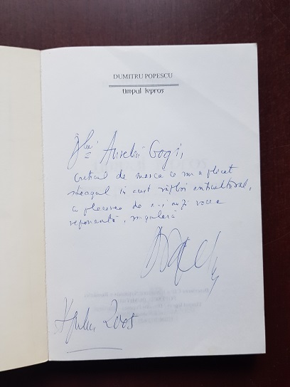 Dumitru Popescu - Timpul lepros (2004, cu autograful si dedicatia autorului) - imagine 2