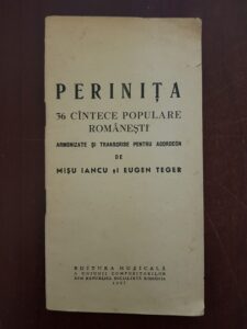 Misu Iancu, Eugen Teger - Perinita. 36 cantece populare romanesti armonizate si transcrise pentru acordeon