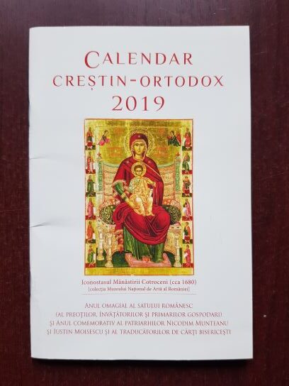 Calendar Crestin-Ortodox 2019