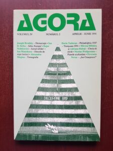 Revista Agora. Volumul 4, numarul 2, Aprilie-Iunie 1991