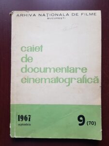 Caiet de documentare cinematografica. 1967 Septembrie