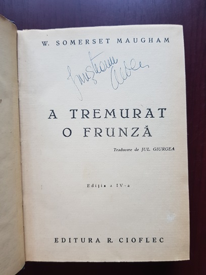 William Somerset Maugham - A tremurat o frunza (1946, editie cartonata) - imagine 2