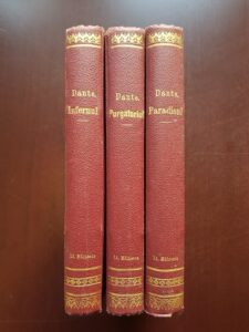 Dante - Infernul. Purgatoriul. Paradisul. 3 volume (1932-1934, prima editie, tradus de Alexandru Marcu, gravuri de Mac Constantinescu)