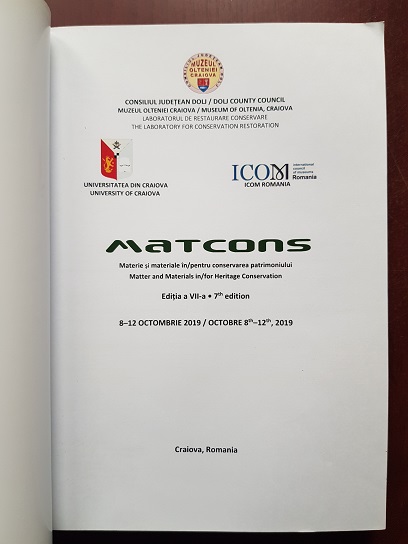 Matcons 2019. Laboratorul de restaurare conservare. Materie si materiale in/pentru conservarea patrimoniului. 8-12 Octombrie 2019 - imagine 2