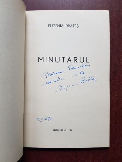 Eugenia Brates - Minutarul (1971, cu autograful si dedicatia autoarei) - imagine 2