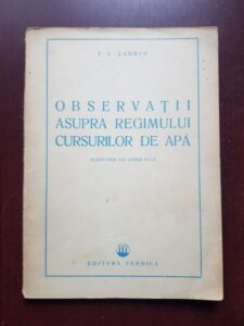 I. A. Sadrin - Observatii asupra regimului cursurilor de apa