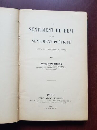 Marcel Braunschvig - Le sentiment du beau et le sentiment poetique (1904) - imagine 2