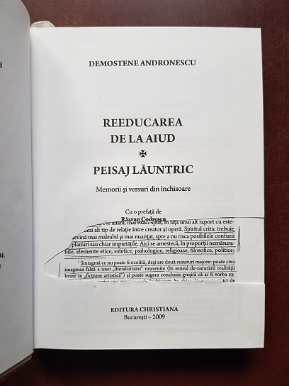 Demostene Andronescu - Reeducarea de la Aiud. Peisaj launtric (2009, contine sublinieri cu creionul) - imagine 2