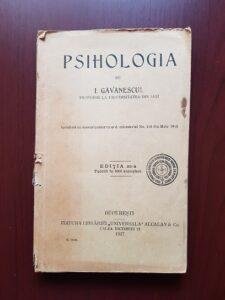 I. Gavanescul - Psihologia (1927)