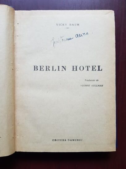 Vicky Baum - Berlin Hotel (1944) - imagine 2