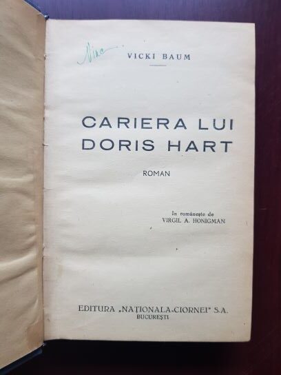 Vicki Baum - Cariera lui Doris Hart (1943) - imagine 2