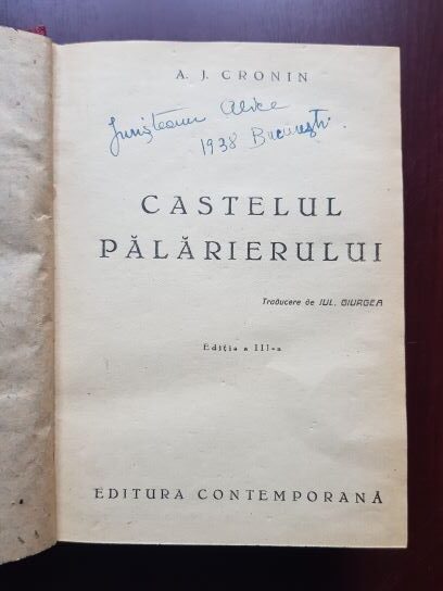 A. J. Cronin - Castelul Palarierului (1942) - imagine 2
