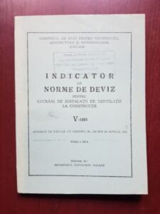 Indicator de norme de deviz pentru lucrari de instalatii de ventilatie la constructii V-1961