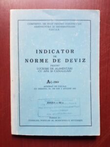 Indicator de norme de deviz pentru lucrari de alimentari cu apa si canalizari Ac-1961