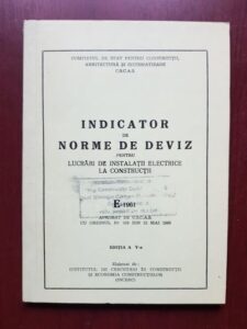 Indicator de norme de deviz pentru lucrari de instalatii electrice la constructii E-1962