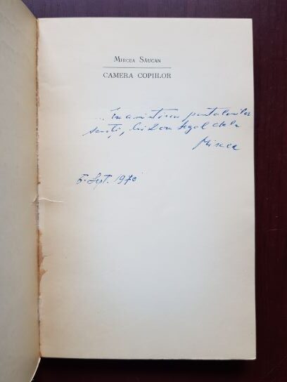 Mircea Saucan - Camera copiilor (1969, cu autograful si dedicatia autorului) - imagine 2