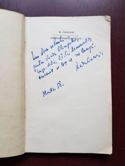 Radu Cosasu - Opiniile unui pamantean (1957, cu autograful si dedicatia autorului) - imagine 2
